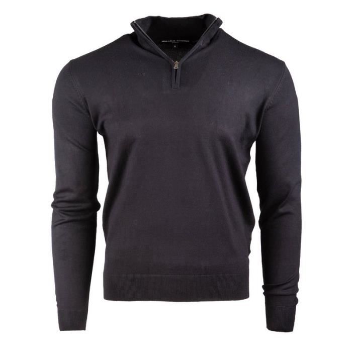 Pull 1 2 zip coloris basique kylian Homme JEAN LOUIS SCHERRER Noir