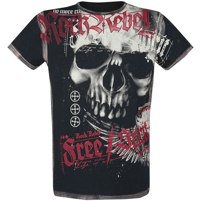 Rock Rebel by EMP Through The Glass Homme T-Shirt Manches Longues Bordeaux Regular/Coupe Standard 