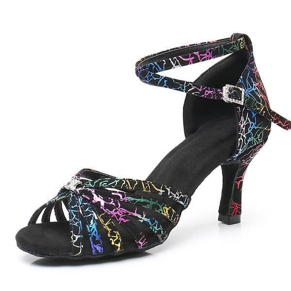 HIPPOSEUS Salle de bal Chaussures de danse/Standard Chuaussures de danse latines en satin pour Femmes & Filles,Maquette FR255 