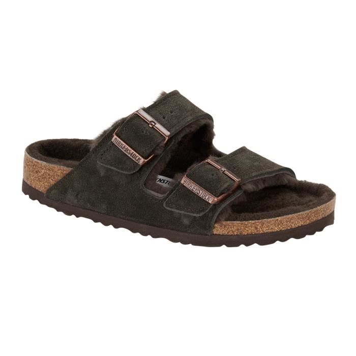 Sandale Mixte BIRKENSTOCK uni Cuir Boucle de serrage