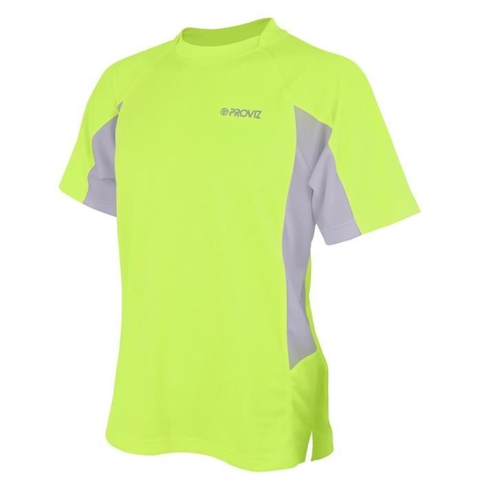 t-shirt haute visibilité à manches courtes pour homme - proviz classic - jaune - multisport - upf 30