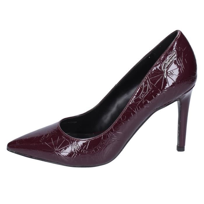 escarpins femme - gattinoni - be590 - talon 9 cm - bordeaux verni - tige haute