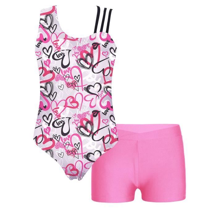 Ensemble Justaucorps + Short Pour Garçon Gymnastique/danse - Taille 5-6 à 15-16 Ans, Tissu Stretch - 10