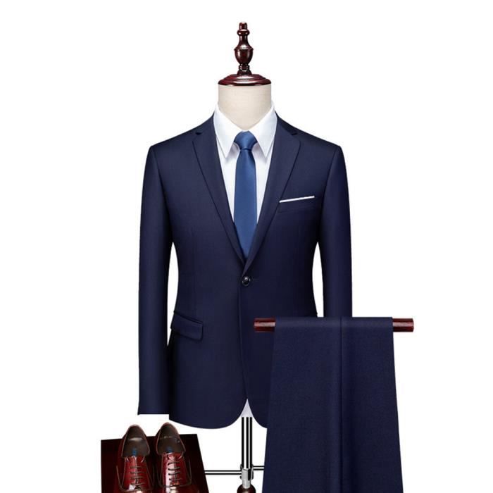 Veste+Pantalon Costume Homme pièces Mariage Business Slim Fit