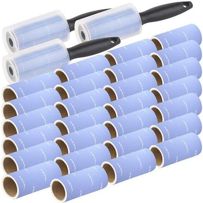 3 rouleaux adhésifs anti-peluche avec 27 rouleaux de recharge 3 rouleaux adhésifs anti-peluche avec 27 rouleaux de recharge