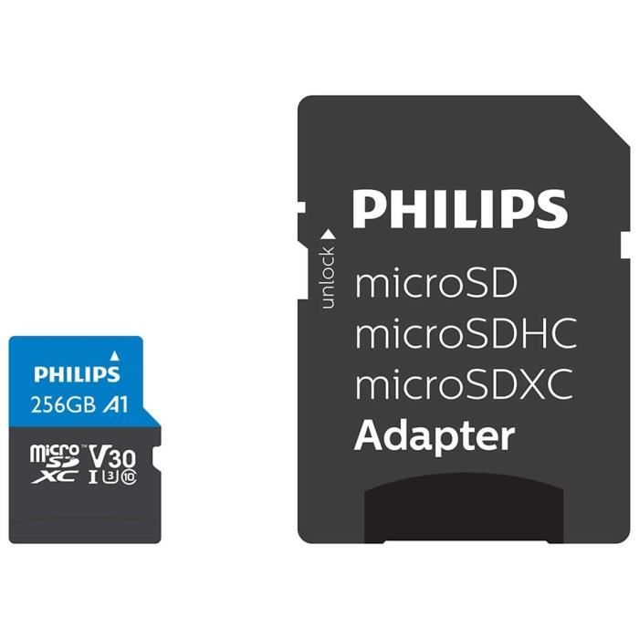 philips carte memoire microsdxc class 10 uhs i u3