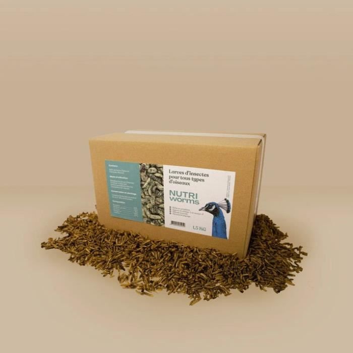 Larves De Mouche Soldat Soufflées Pour Oiseaux De Basse-cour Nutriworms 1 5kg - Appi