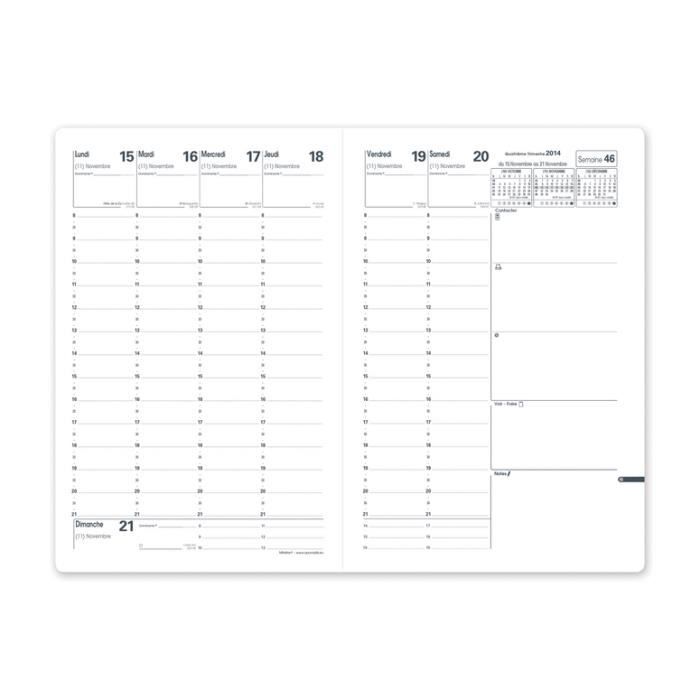 Page Ivoire Tranche Or MIGNON Recharge agenda A10R 90x68 mm 2 J