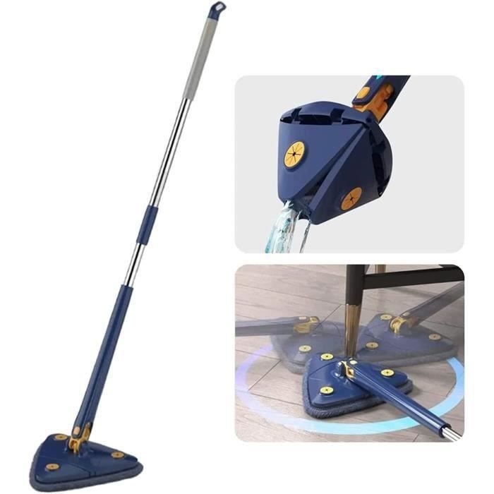 Balai Triangulaire Rotatif 360° – Manche Extensible, Microfibre, Pour Sols, Murs, Fenêtres