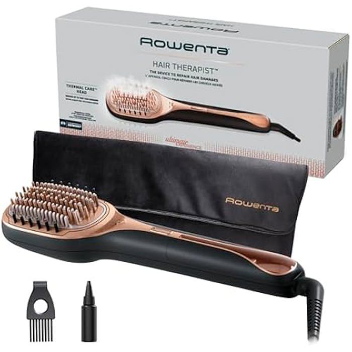 Rowenta Hair Therapist CF9940F0 Brosse réparatrice pour cheveux abîmés Brosse à vapeur