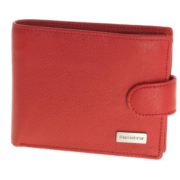 Portefeuille En Cuir Grainé Marron - 15 Cm, 3 Volets - PM-005-05