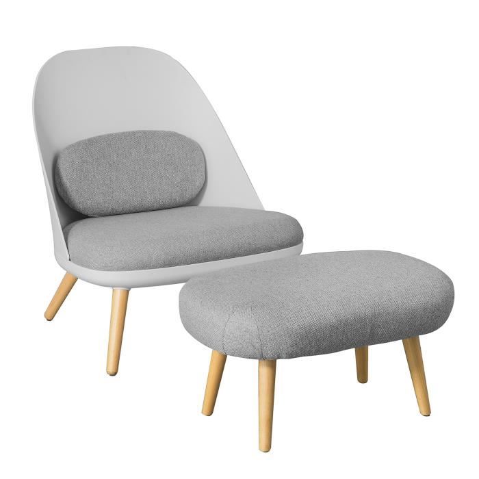 sobuy® fst63-hg fauteuil relax avec repose-pieds tabouret chauffeuse salon chambre fauteuil de relaxation confortable de qualite