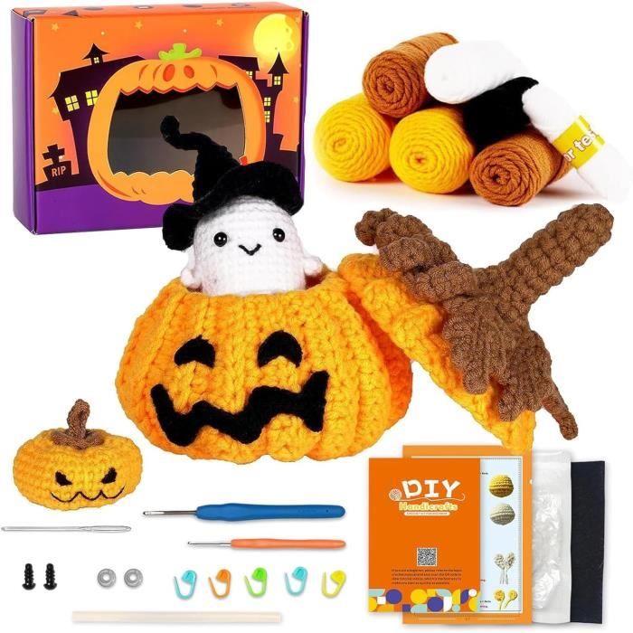 Kit Crochet Débutant Complet, Halloween Sac de bonbons à la citrouille ...