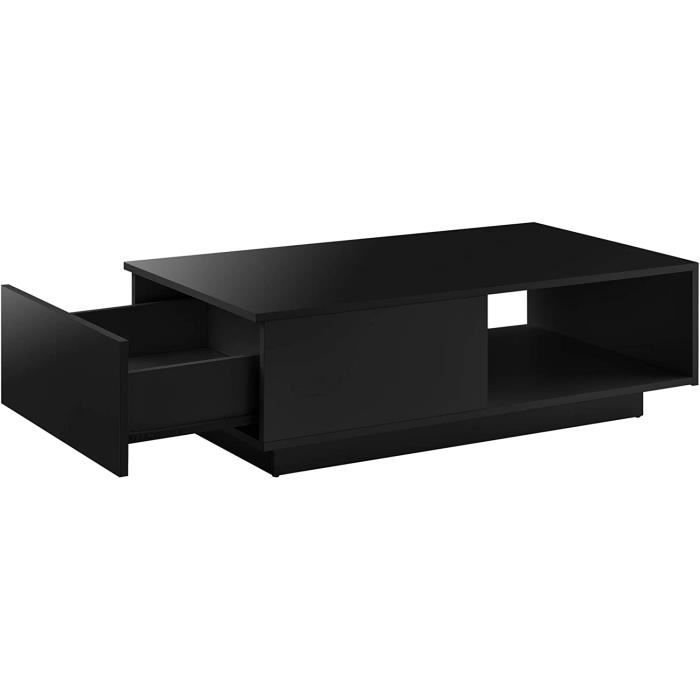 Table Basse De Chevet En Plastique Robuste - Avec Compartiment De Rangement, 41x37 Cm, Noir - 11