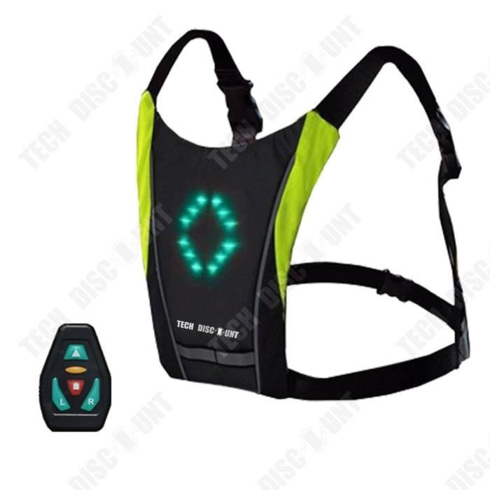 Vélo électrique lumière LED avertissement sac à dos clignotant tour gilet  lampe