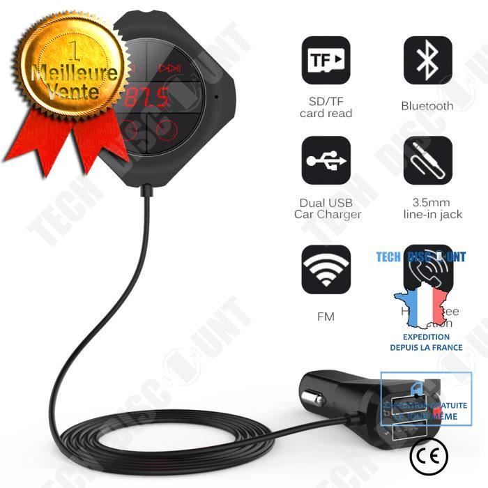 Transmetteur Fm mains libres Bluetooth Adaptateur radio sans fil Kit  voiture Lecteur MP3 