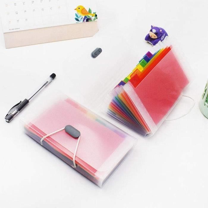 Lot De 2 Pochettes Trieur A6 + 100 Marque-pages Adhésifs – Organisation Reçus, Notes, Fiches – 17,8x10,5x3 Cm