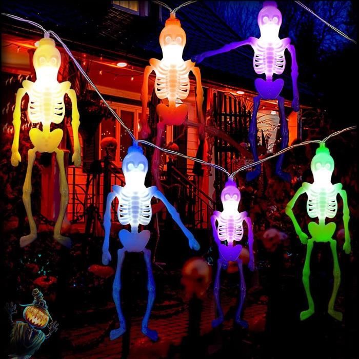 Squelette Lumineux Halloween 90 Cm – Articulations Mobiles, Mâchoire Qui Bouge – Décoration Effrayante Pour Jardin, Maison, Terrasse (facile à Installer) - 13
