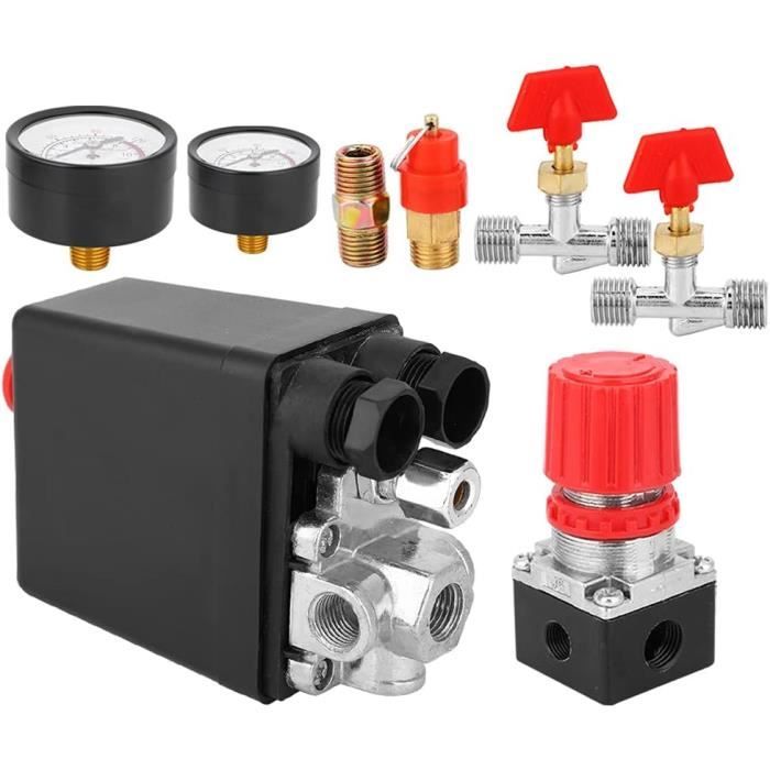 Soupape Pressostat Compresseur Soupape De Commande Pressostat Pour Compresseur D'air - Réglage 90 à 120 PSI, Usage Intensif Pièce Réparation Compresseur Soupape Pressostat Compresseur Soupape De Commande Pressostat Pour Compresseur D'air - Réglage 90 à 120 PSI, Usage Intensif Pièce Réparation Compresseur