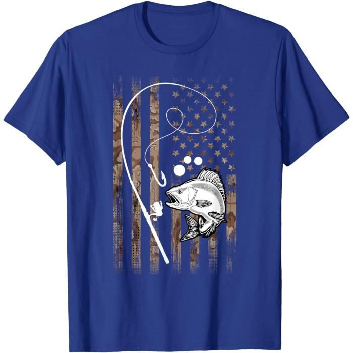 T-shirt Pêche "Addiction Au Sel" Avec Marlin - Blanc, Coton, Homme, Neuf Sans étiquette