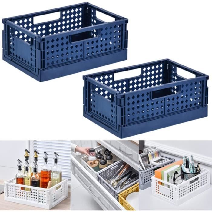 Mophorn Paniers De Rangement Pliables En Plastique, 45 L, Lot De 3 Conteneurs Pliables Et Empilables Avec Poignees Tres Resistants Pour Vetements Jouets Livres Collations Chaussures Et Organisat 85615381