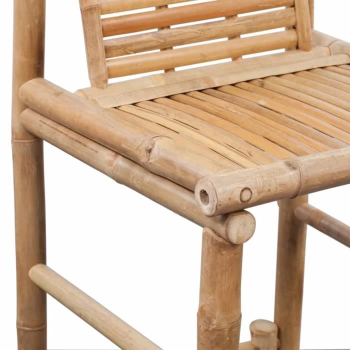 Tabourets de bar en bambou - VINGVO - Lot de 2 - Marron - Campagne - Jardin