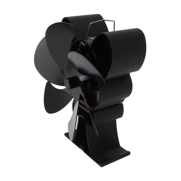Ventilateur de poêle à chaleur - VVIKIZY - 6 pales - Sans électricité - Silencieux - Noir - Vvikizy