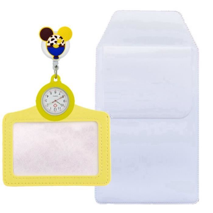 Lot De 4 Montres D'Infirmière Rétractables à Clip - Aiguilles Lumineuses - Silicone - 10x4 Cm