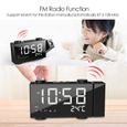 Horloge de Projection réveil numérique avec thermomètre Snooze, Radio FM 87.5-108 MHz, horloge de Table, alimentation [E3D263E]-1