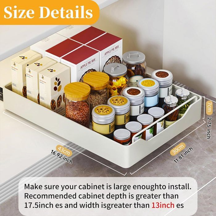 Tiroir De Rangement Extensible, 32 à 52,1 Cm - Tiroirs Coulissants Pour