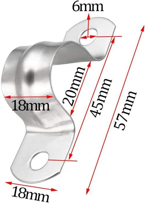 16 Colliers De Serrage Carrés En Acier Inoxydable 304 - Taille 20x20 Mm, Pour Tuyaux Et Fixation