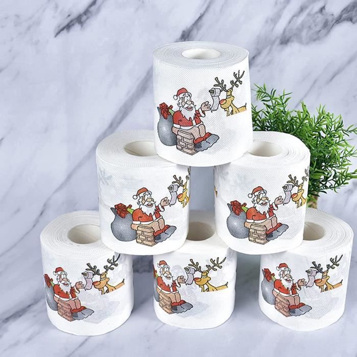 5pcs Papier Toilette Humoristique,Noël Papier Toilette Motif Noël Décor de  Salle de Bain Noël -Rouleaux de Papier Toilette de Noël - Cdiscount Au  quotidien