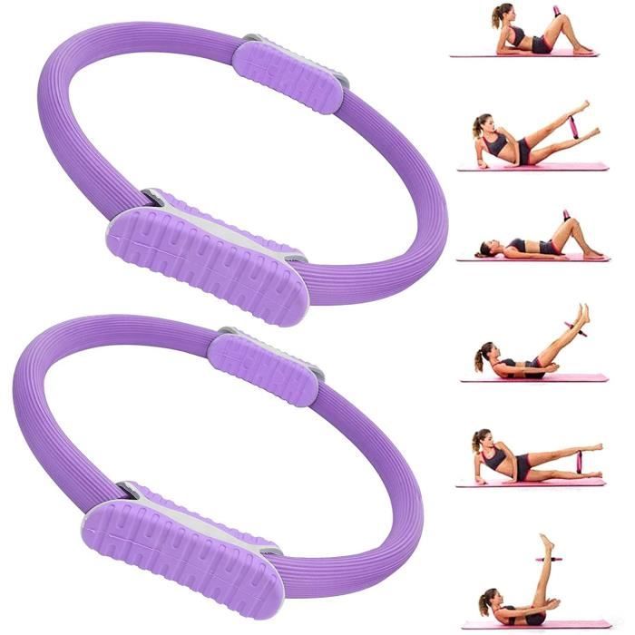 Anneau Pilates Violet - Cercle Fitness Double Poignée, 38cm, Matériau EVA, Pour Yoga Et Gym