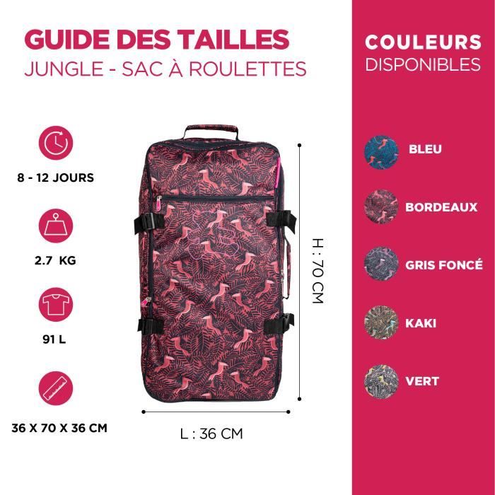LULU CASTAGNETTE SAC DE VOYAGE EXTENSIBLE 97L 2 roues
