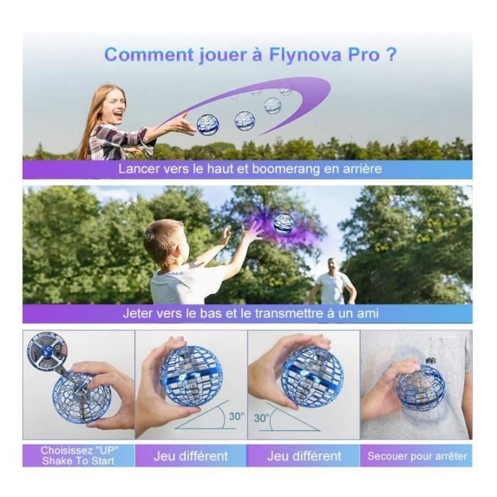 Flying Ball,Mini Drone Flying Boomerang Avec LED Brillant Magique Flying Orb,Flying  Spinner Balle Pour Enfants(Bleu) - Cdiscount Sport