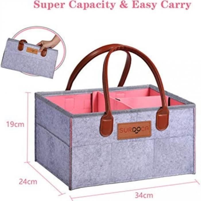 Sac a langer online gris et rose