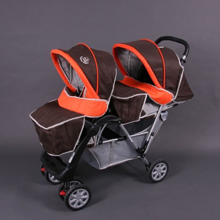 Poussette double sport orange Top Design Cdiscount Puericulture Eveil bebe