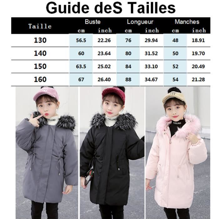 Parka noir 2025 fille