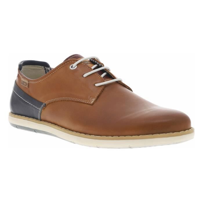 Derbies en cuir marron pour homme Pikolinos Talon plat