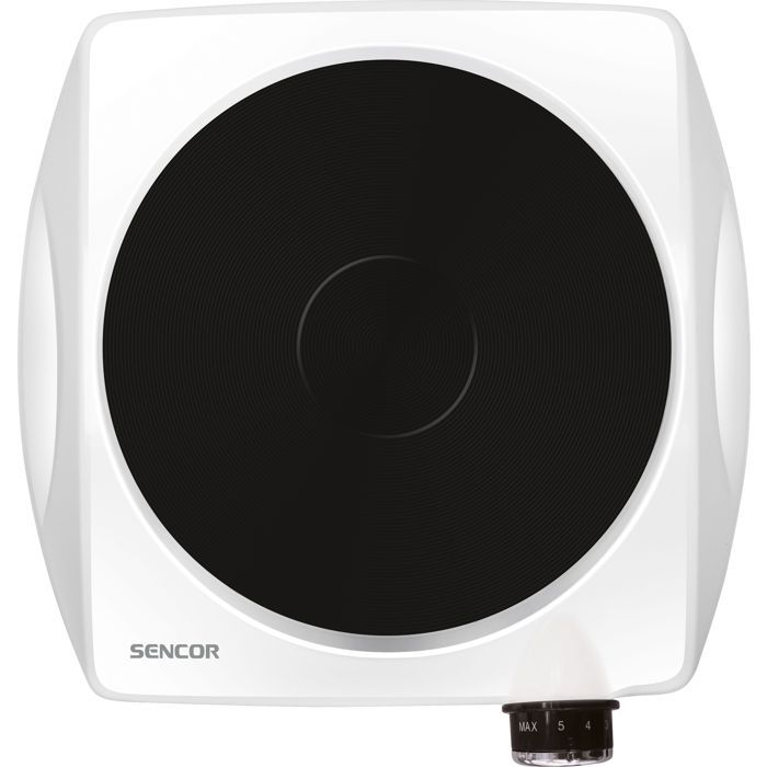 Plaque De Cuisson Électrique Portable SIC - 500W, Fonte, Réglable 5 Niveaux, Blanc