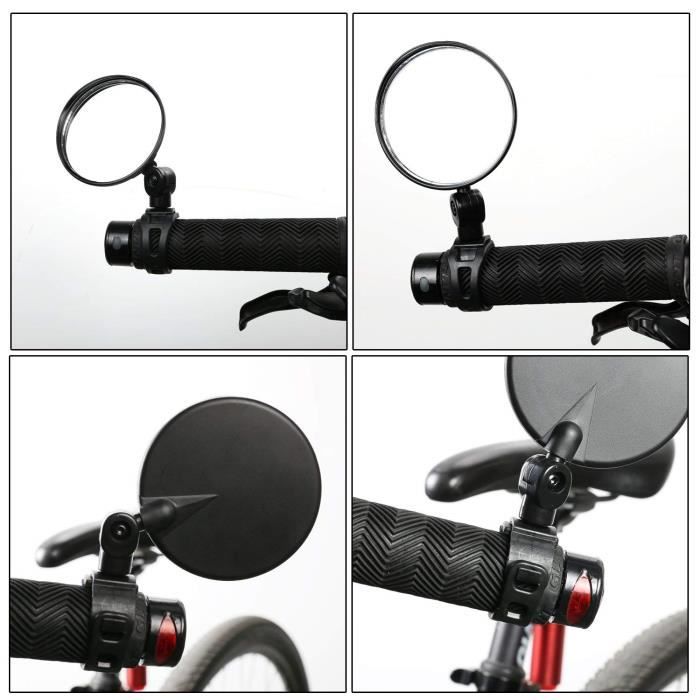 Lot De 2 Rétroviseurs Vélo – Miroir Convexe HD, Réglable 360° Et Pliable 180° – Pour Guidon 18-22mm, VTT, Route, Trottinette