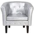 Fauteuil Chesterfield En Simili Cuir - 58x71x70cm - Blanc, Marron Ou Doré - Charge Max 100kg - Montage Facile