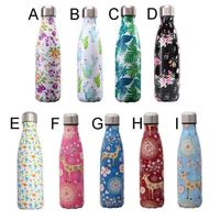 Bouteille d'eau Isotherme,Gourde Isotherme 500ml, Bouteille Isotherme Acier Inoxydable sans BPA Gourde Fleurie Isolée à GOURDE - Sport
