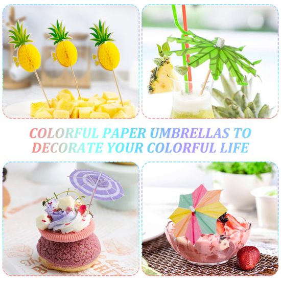 120 Pièces Décorations Cocktails Colorées - Parasols, Pailles, Bâtonnets Ananas, Flamant Rose, Feux D'Artifice Et Plus Pour Fêtes Tropicales