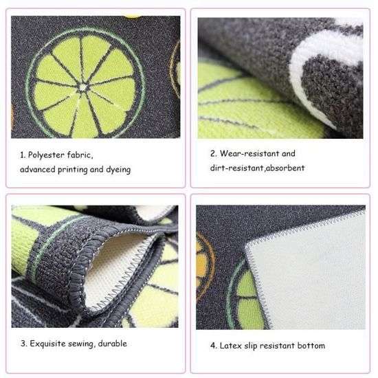 Tapis De Bain Antidérapant 40x120 Cm - Motif Marguerites - Microfibre Super Absorbante - Support TPR Antidérapant - 11