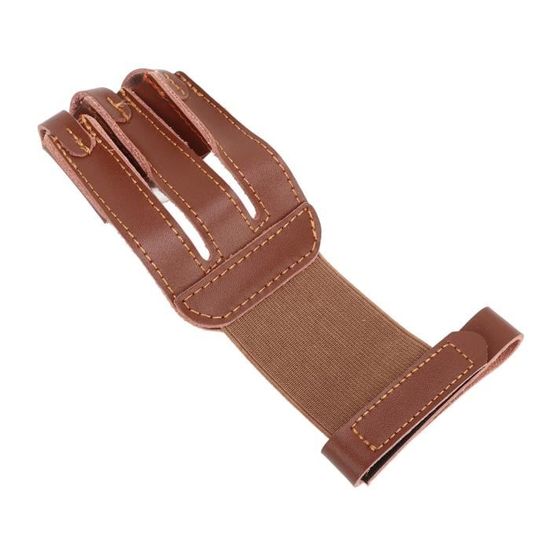 Gant De Tir à L'arc TOPARCHERY – Cuir De Vache, Protection Des Doigts – Taille Adulte – Marron