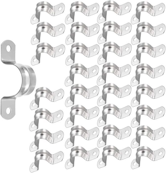 Colliers De Serrage Pour Tuyau Sourcing Map Lot De 25 Colliers De Serrage Rigides 2 Trous En Acier Inoxydable 201 10 Mm, Collier Tuyau, Fixation Pour Tube Collier De Serrage à Vis