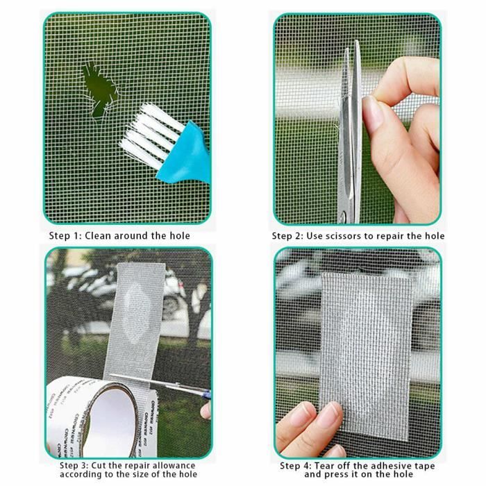 20 Pièces Patch de Réparation D'Écran de Fenêtre Ruban de Réparation D'Écran de Fenêtre Auto-Adhésif Patch de Réparation D'Écran Auto-Adhésif Écrans de Remplacement en Fibre de Verre Patch de Réparati