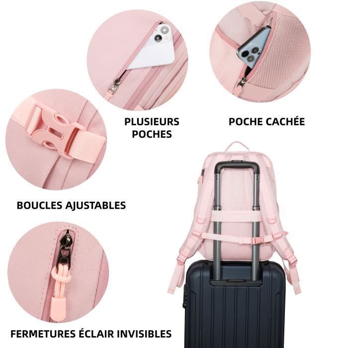 Sac à Dos Cabine Homme Imperméable - Gris - 45x35x16 Cm - Polyester