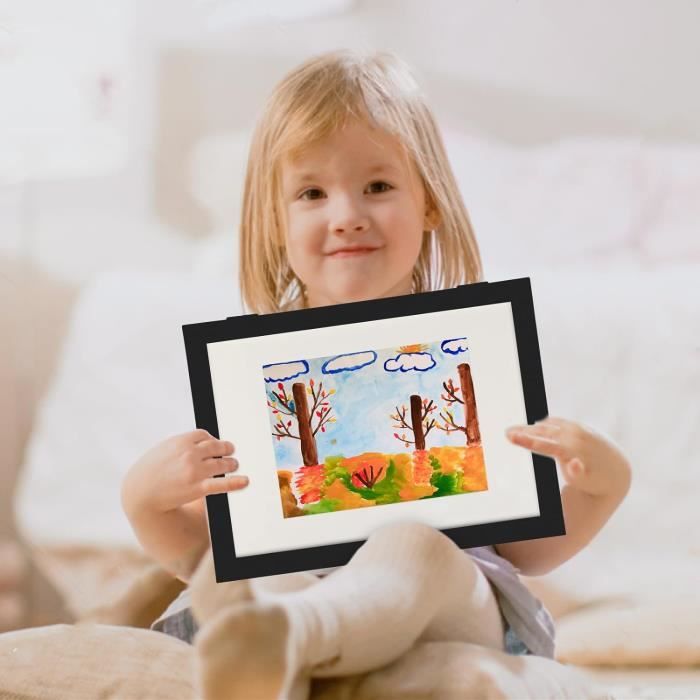 Cadre Dessin Enfant à Changer, 1Pcs Cadre Photo A4 avec Panneau en Verre  Cadres d'Art pour Enfants avec 4 Pcs[S148]